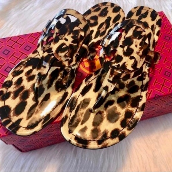 NEW Tory Burch MILLER Leopard Print Sandals - Picture 2 of 6